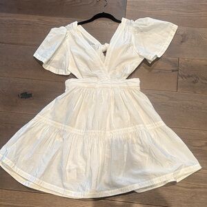 cinq a sept white dress with blush label detail